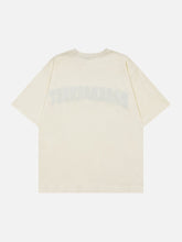 T-Shirt mit beflocktem Buchstaben-Schlitz